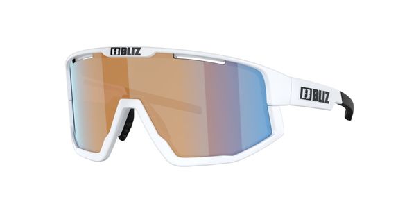 Bliz Fusion Small Matte White Linsefarge: Korall/oransje speilblå