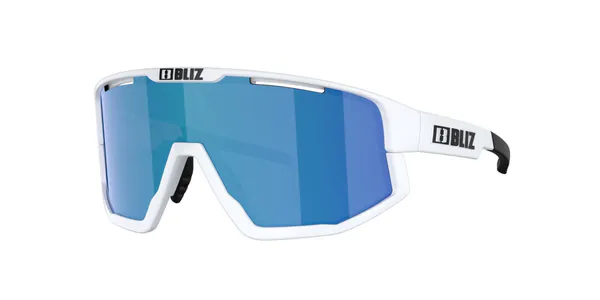 Bliz Fusion Small Matt White, Brown w Blue Multi